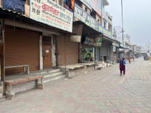 ਗੋਇੰਦਵਾਲ ਸਾਹਿਬ ਵਿਚ ਬੰਦ ਪਏ ਬਾਜ਼ਾਰ।