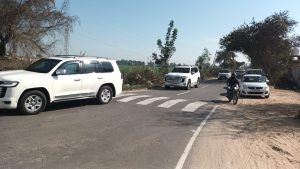 ਸਿਰਸਾ ਤੋਂ ਜਾਂਦਾ ਹੋਇਆ ਡੇਰਾ ਮੁਖੀ ਦਾ ਕਾਫ਼ਲਾ।